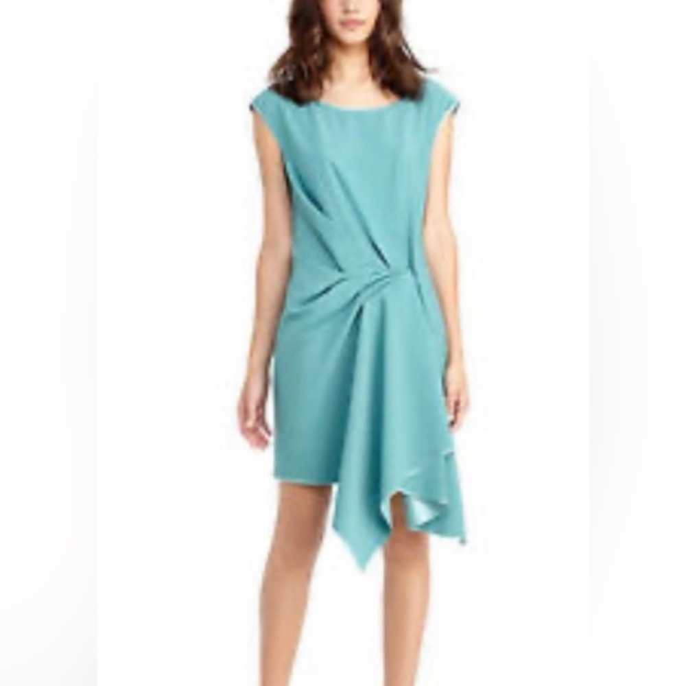 Nwot Rachel Roy Teal Asymmetrical Sleeveless Dress Large Size L Feminine Flirty